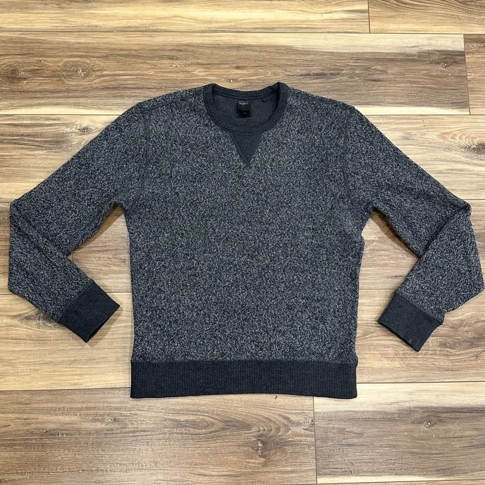 Rails Men’s Heston Melange Reversible Pullover Crewneck Sweater Grey Sz S - Picture 3 of 11